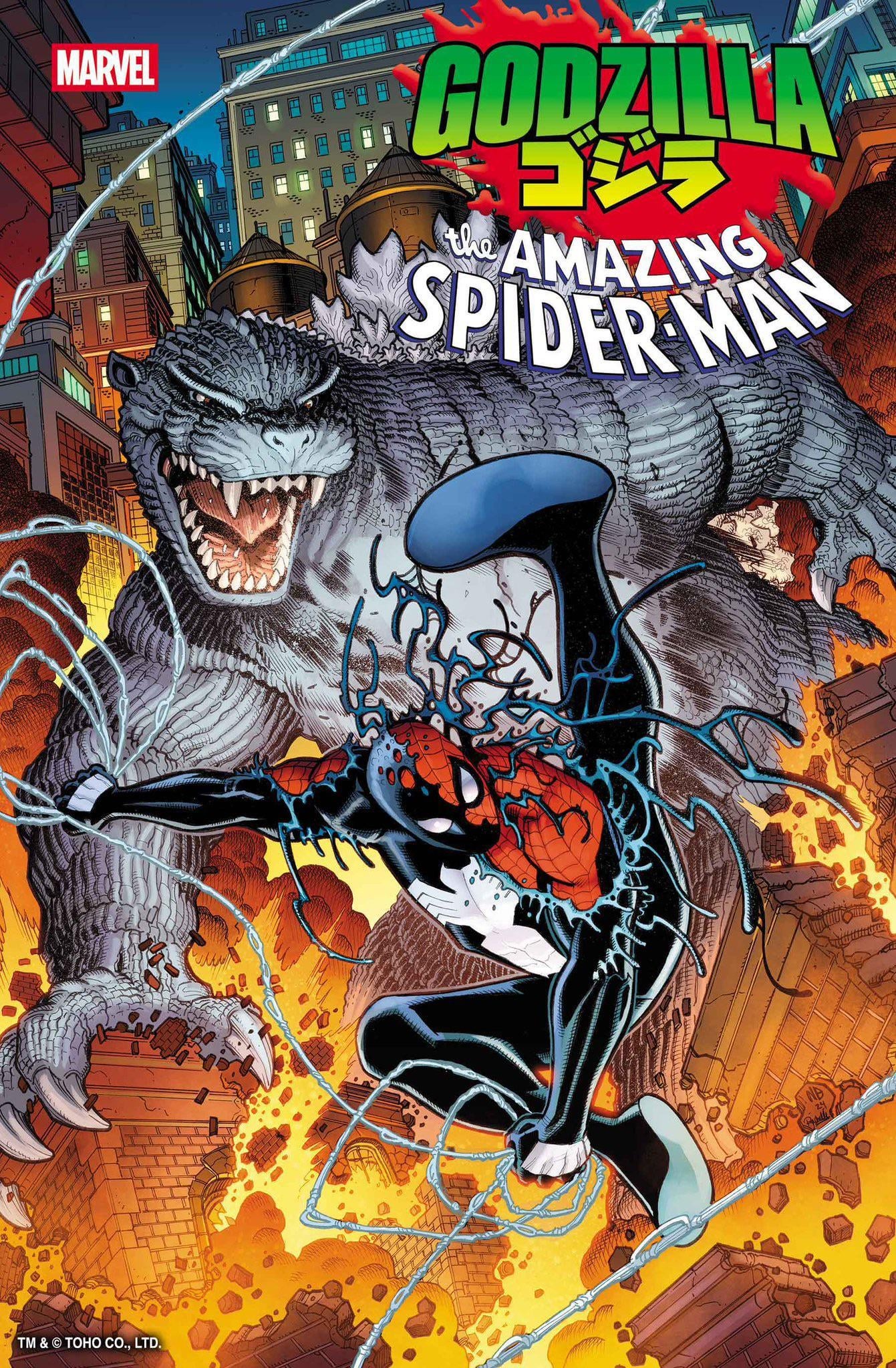 Una delle tre copertine ufficiali di Godzilla vs Spider-Man