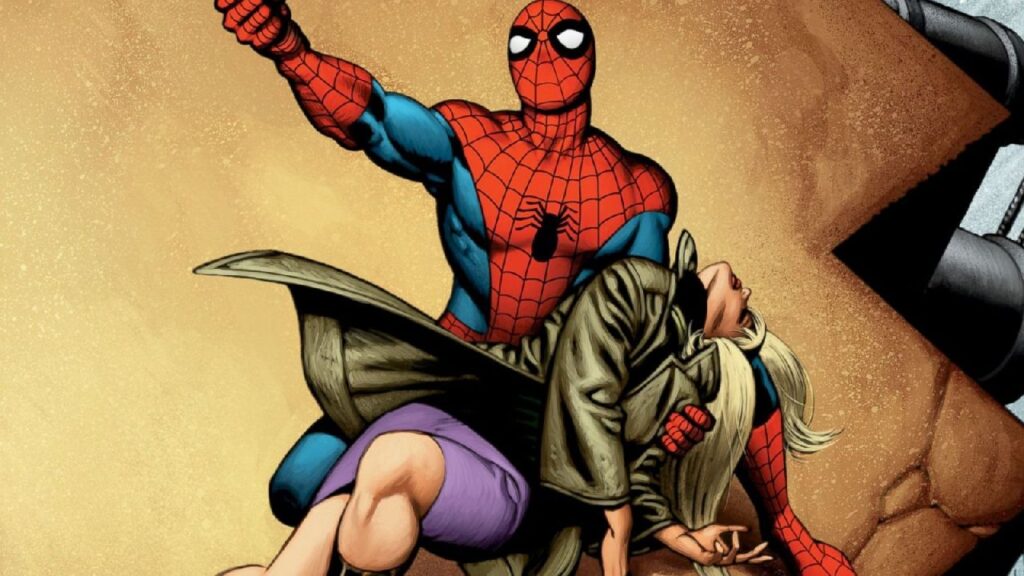 Foto di un fumetto di Spider-Man sulla morte di Gwen Stacy