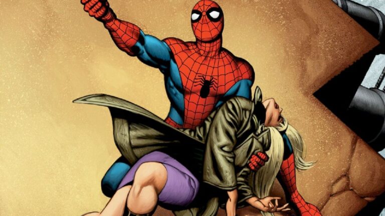 Foto di un fumetto di Spider-Man sulla morte di Gwen Stacy