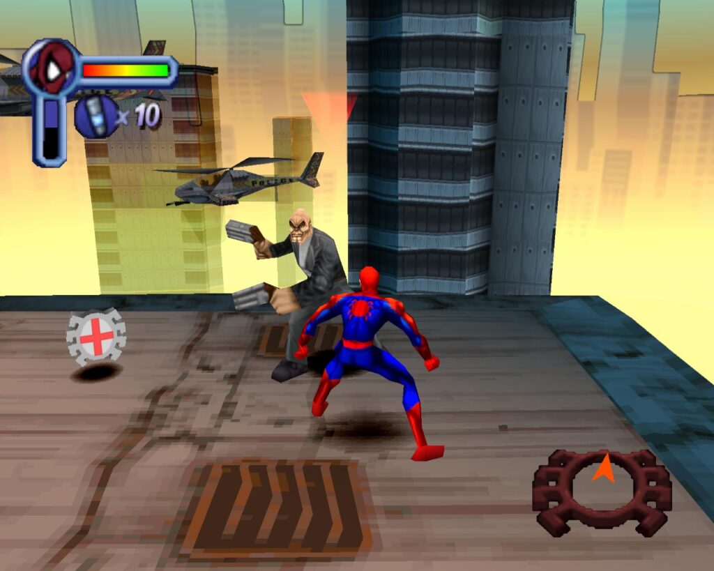 Uno screen del gioco di Spider-Man del 2000.