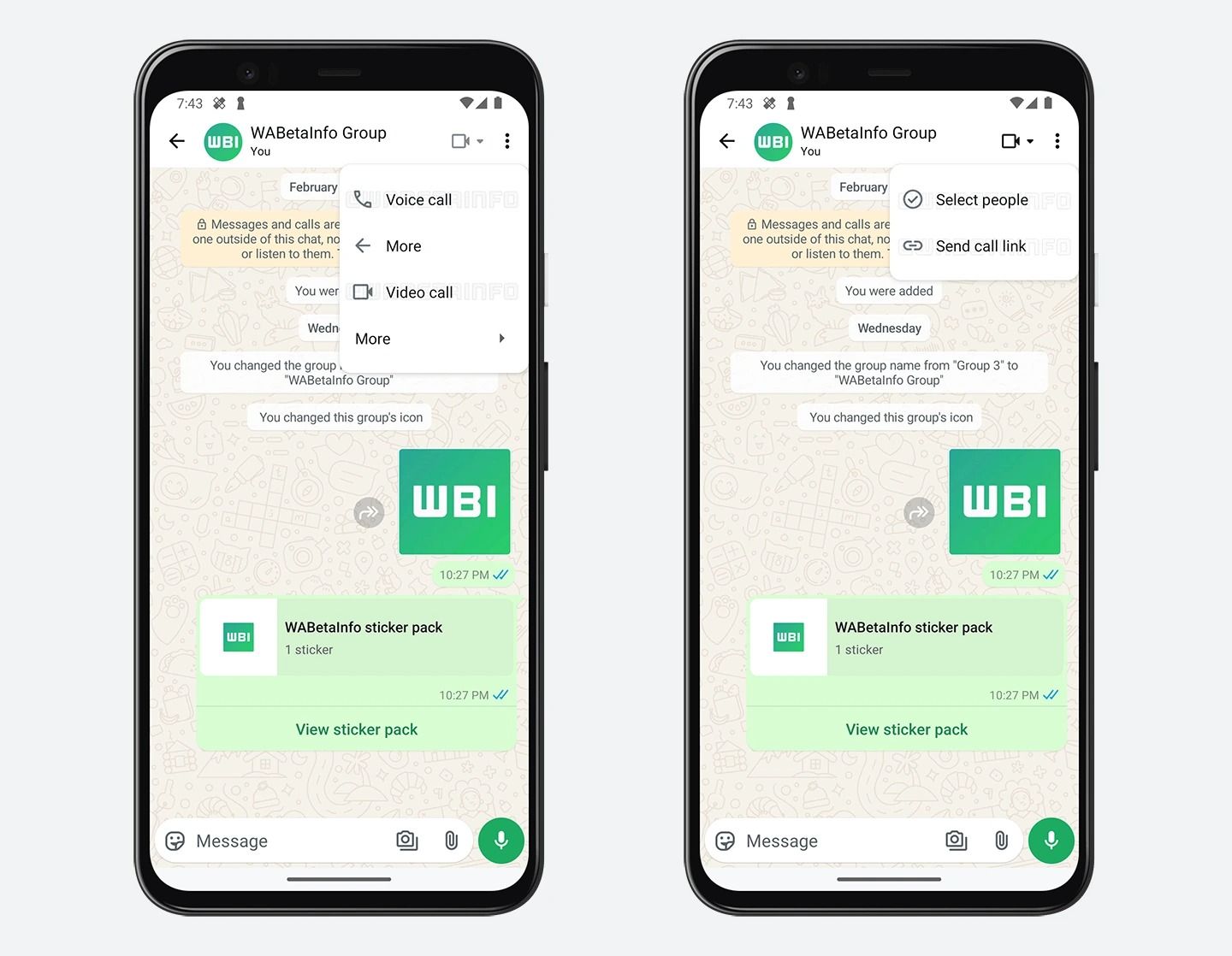 La nuova interfaccia Whatsapp per le chiamate