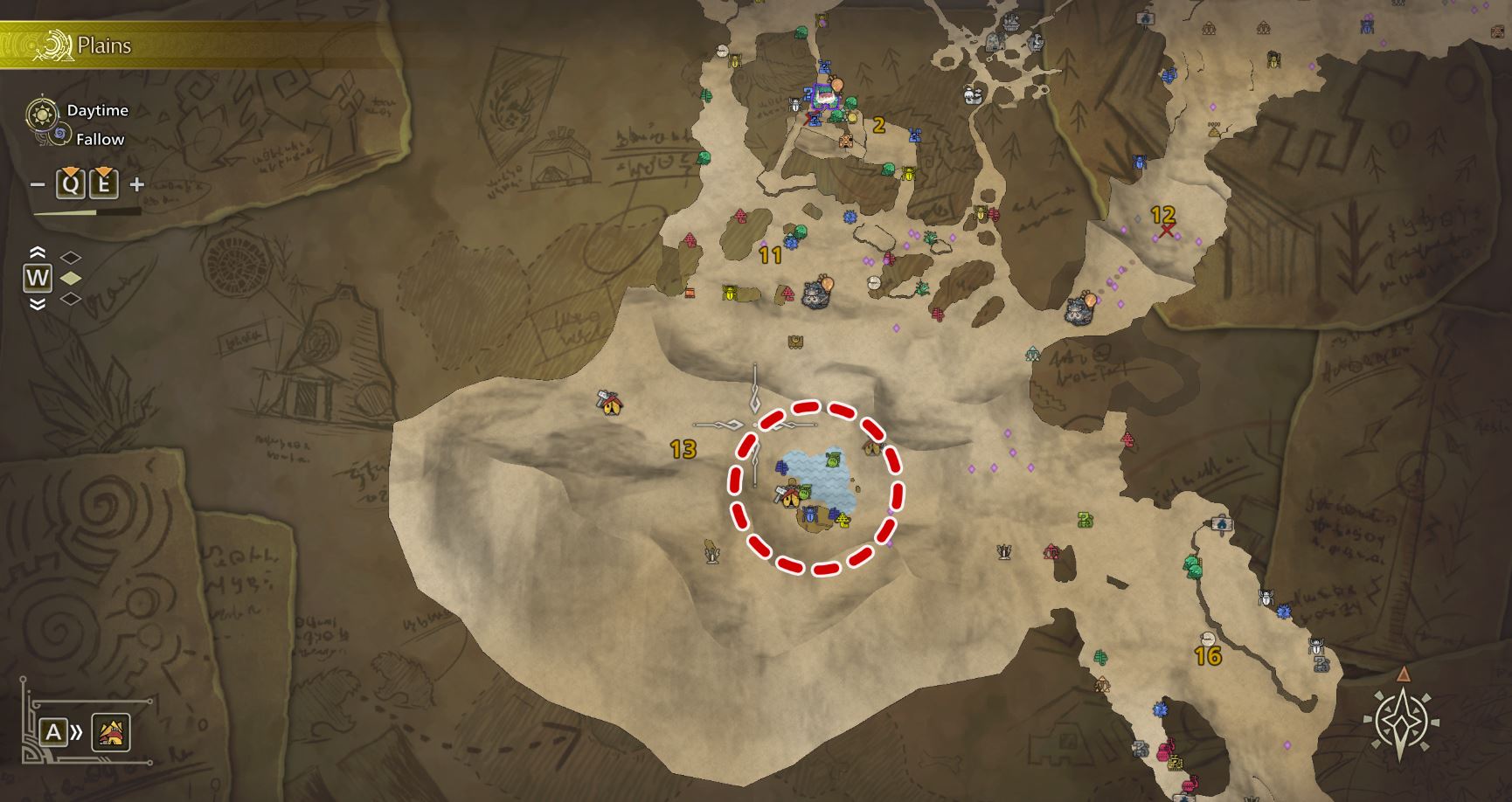 La posizione della Lucertola Tracciacoda in Monster Hunter Wilds