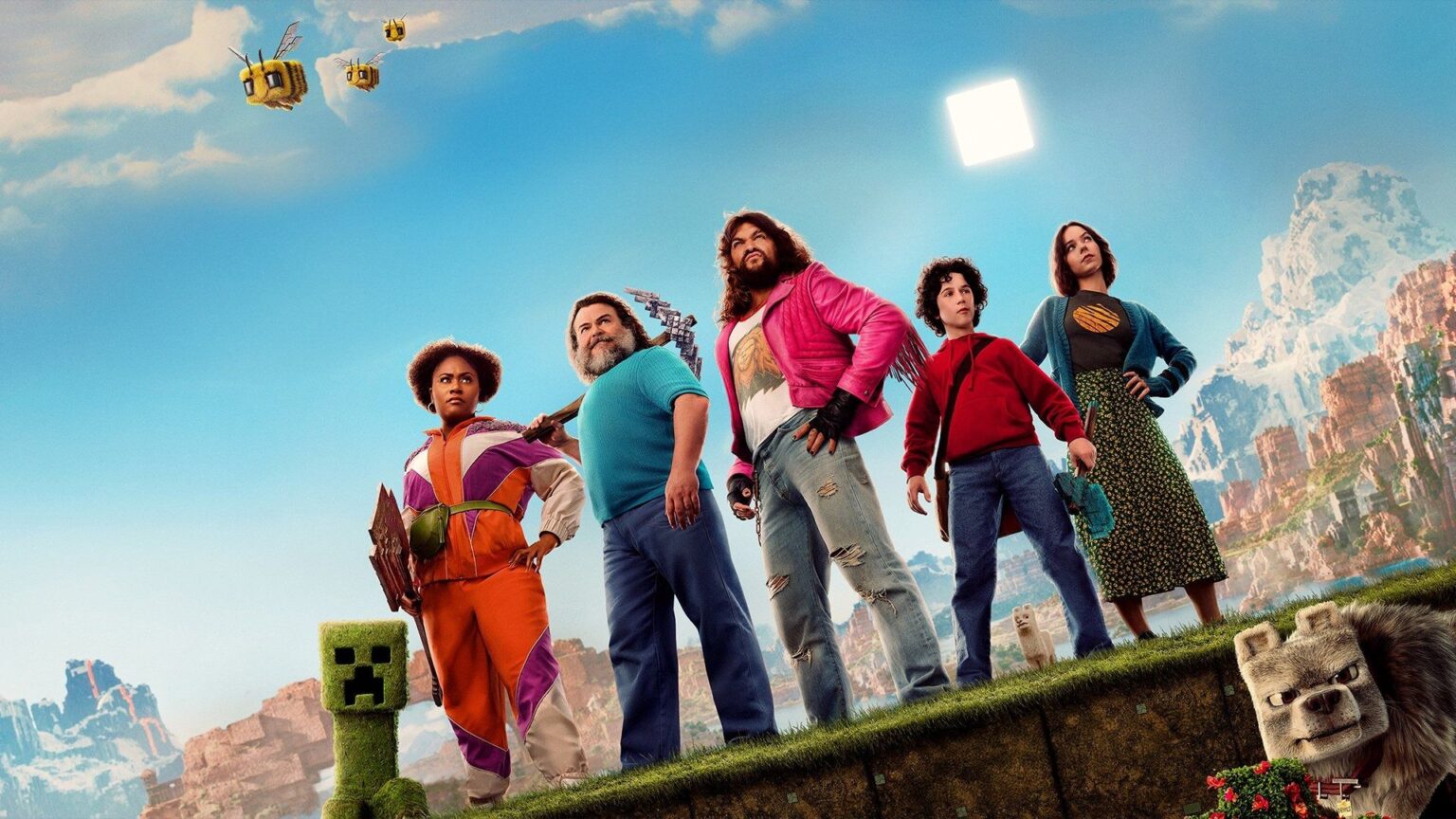 I protaginisti di Un Film Minecraft nel poster