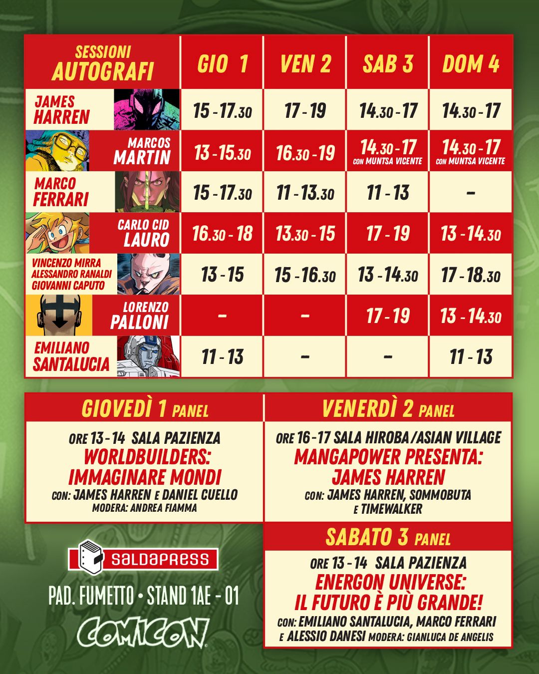 Il calendario eventi della Saldapress al Napoli ComicCon