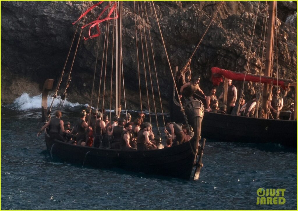 Navi tradizionali greche sul set di The Odyssey
