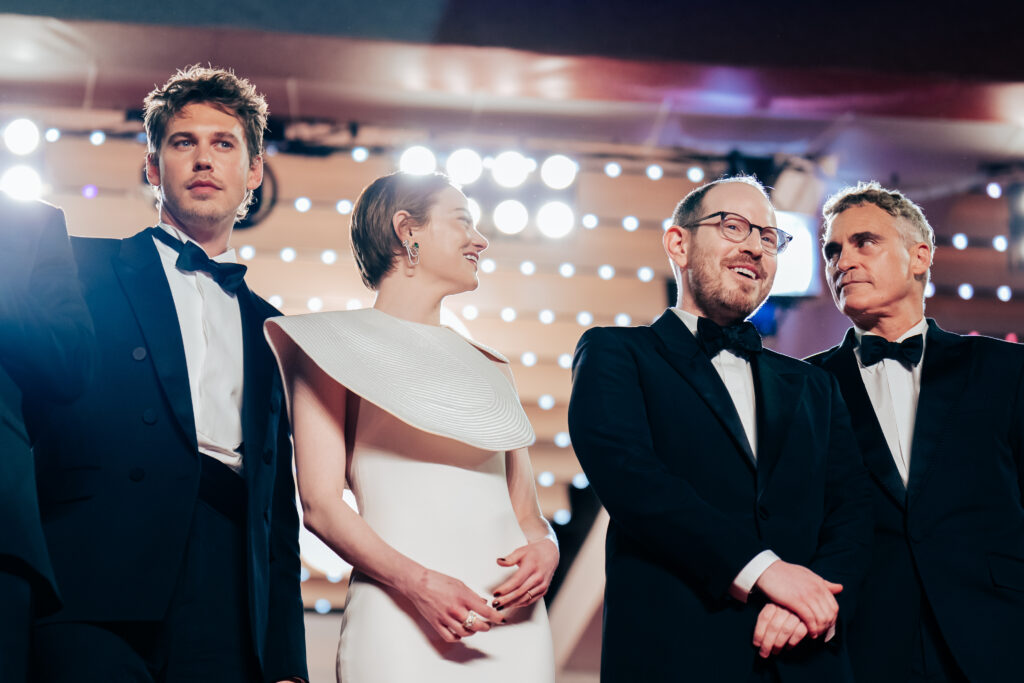 Austin Butler, Emma Stone , Ari Aster e Joaquin Phoenix sul red carpet di Eddington, Cannes 2025