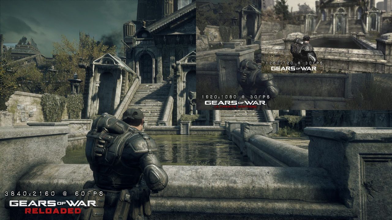 Immagine di comparazione di tutte le versioni di Gears of War