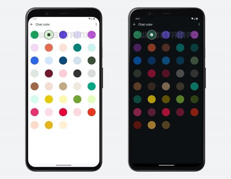 Nuove impostazioni dei colori nelle chat su Whatsapp