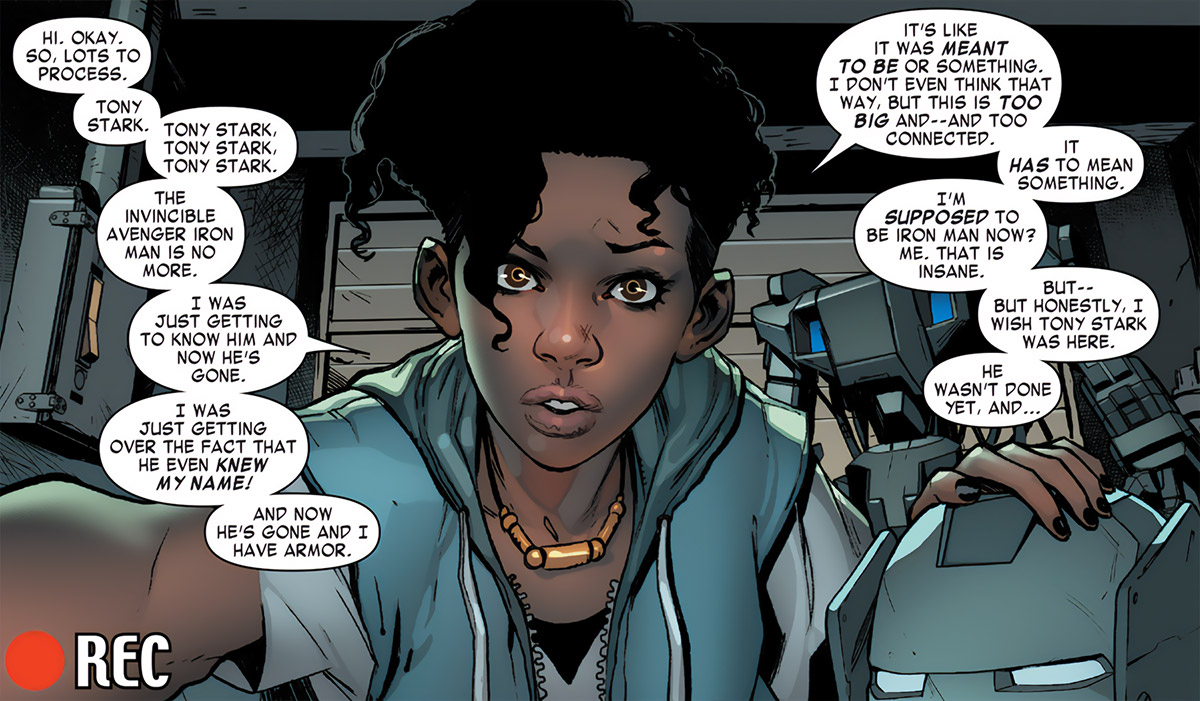 Riri Williams alle prese con la sua vita da eroina