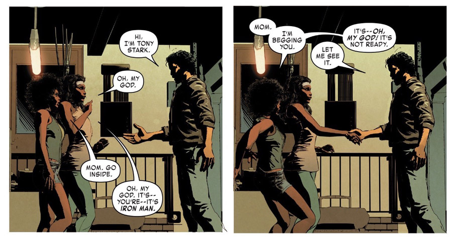 Riri Williams incontra Tony Stark