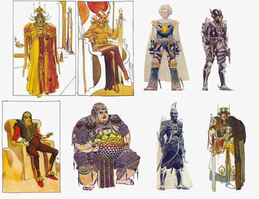 Studio di Moebius sui personaggi di Dune