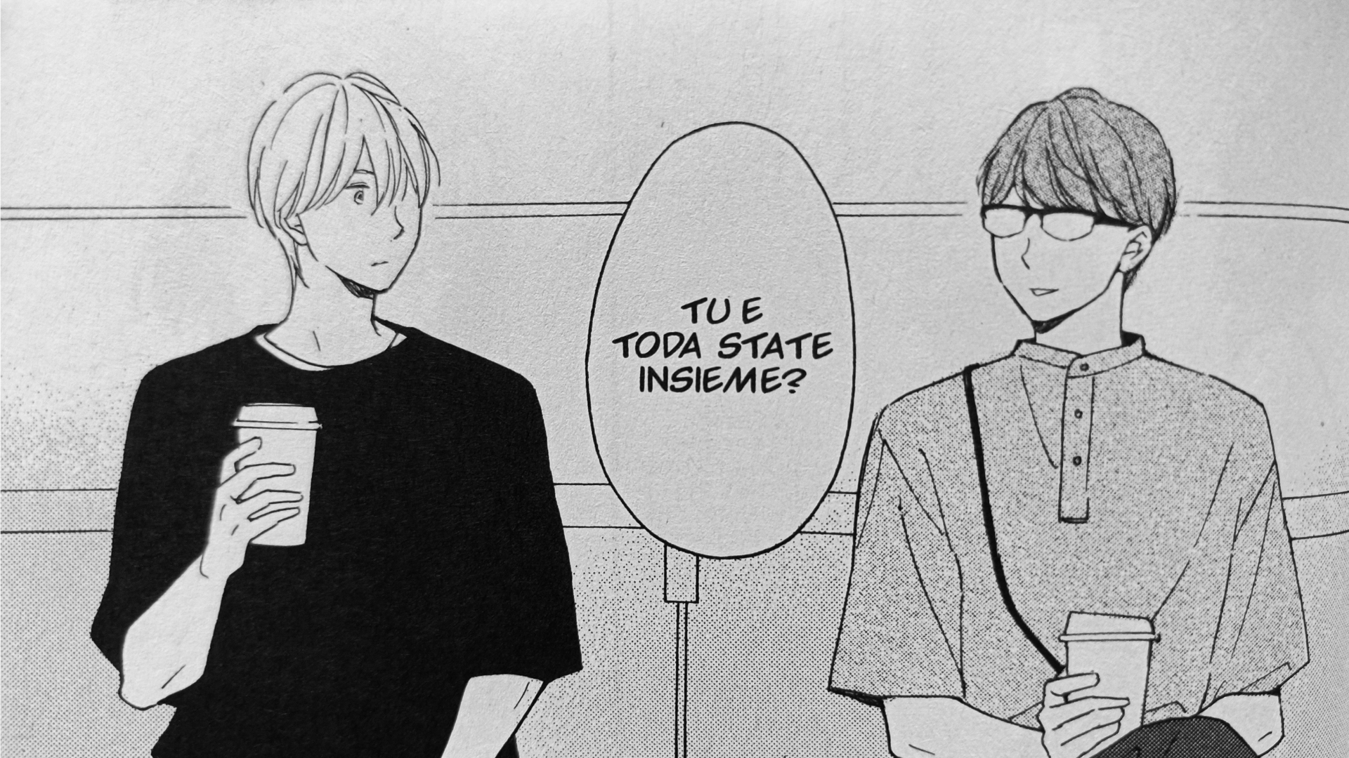 Saeki parla con un collega di Wataru