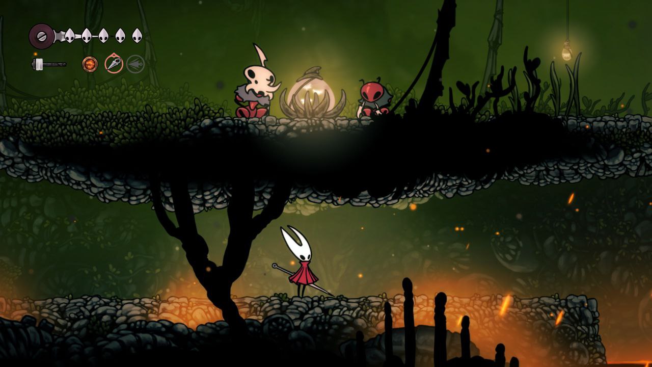 Hornet aggira degli insetti in Hollow Knight: Silksong
