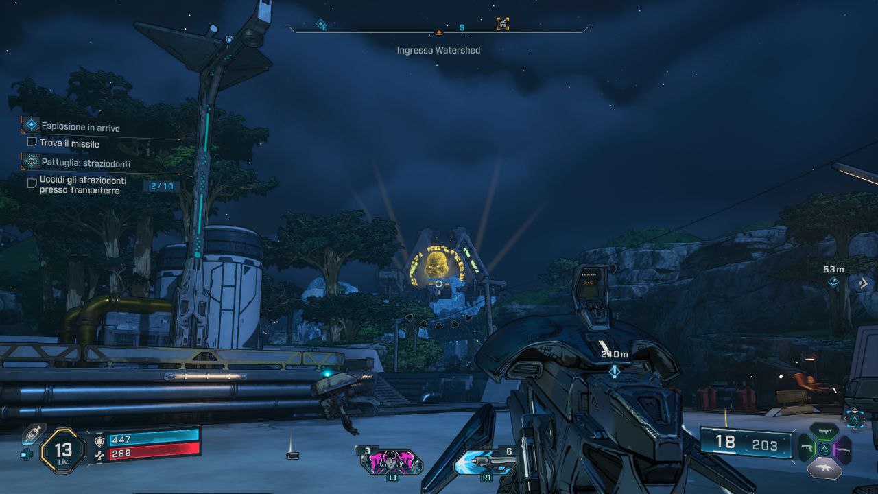 Idolatra Sol visto in uno scorcio notturno di Borderlands 4