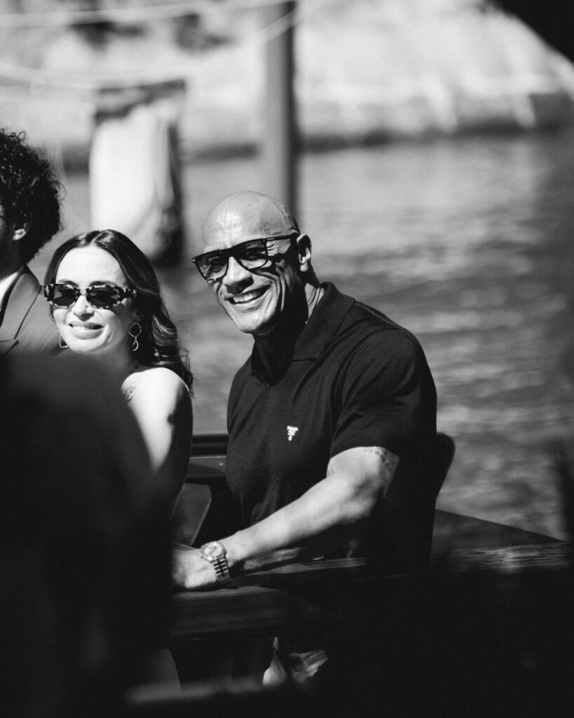 Dwayne Johnson e Emily Blunt allo sbarco al lido di Venezia per la Mostra del cinema di Venezia 82 - © Giulia Parmigiani per ScreenWorld.it