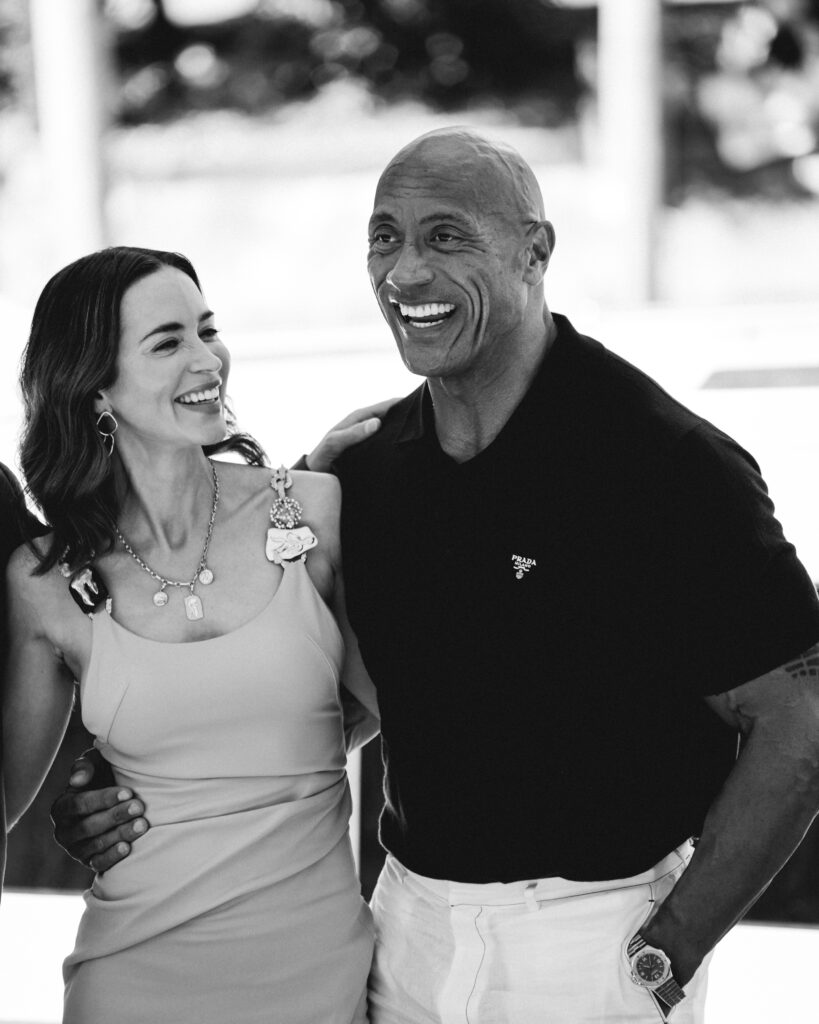 Dwayne Johnson e Emily Blunt allo sbarco al lido di Venezia per la Mostra del cinema di Venezia 82 - © Giulia Parmigiani per ScreenWorld.it