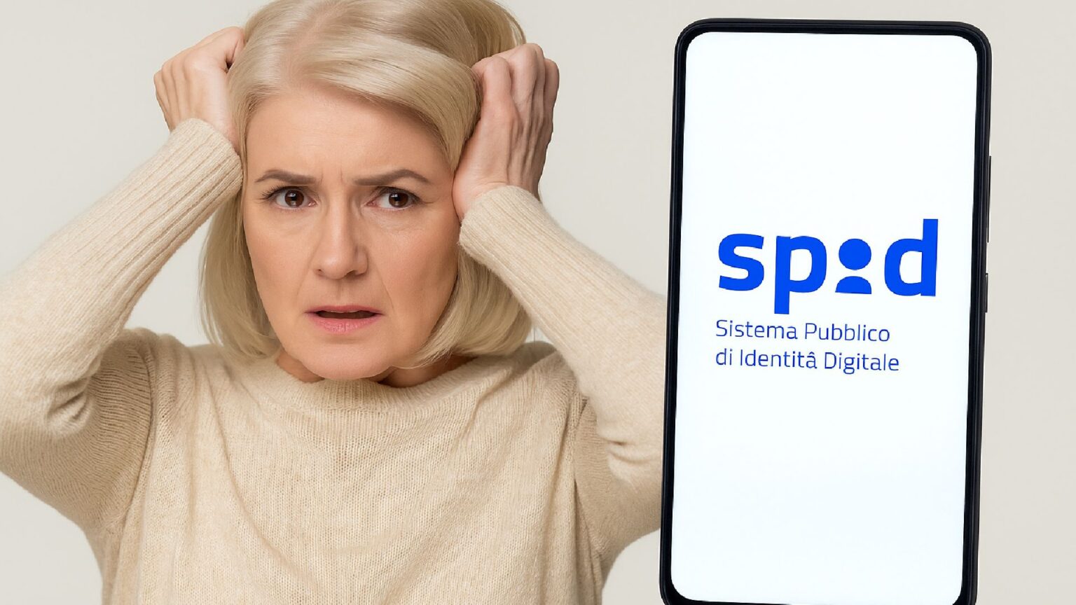 Foto di una donna che ha dimenticato le credenziali per accedere allo Spid