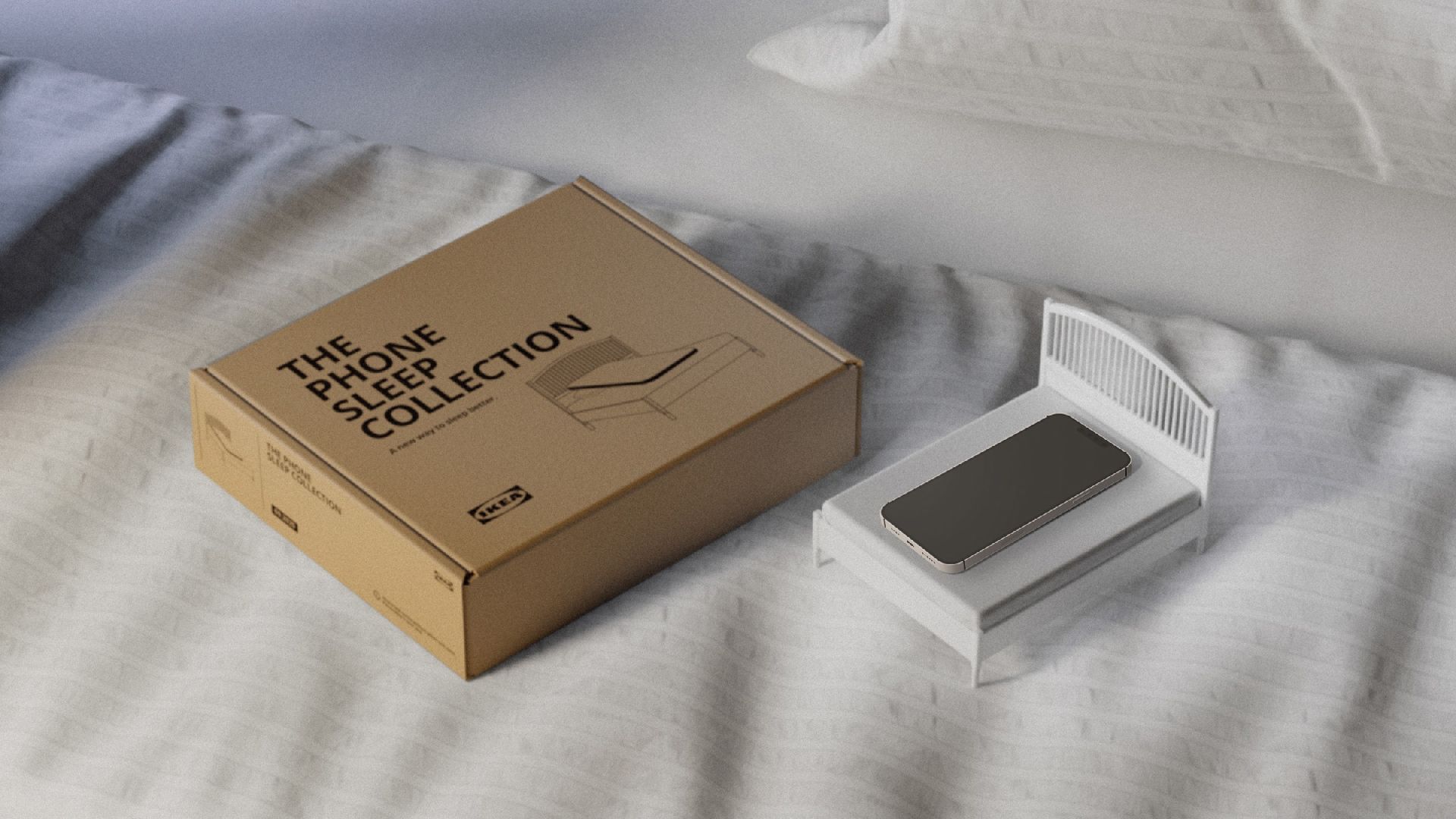 Immagine esplicativa del letto per smartphone di Ikea