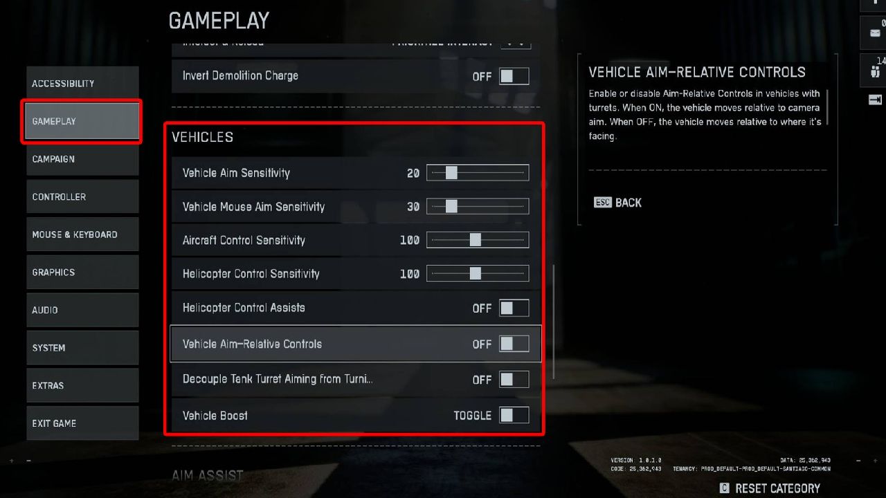 Impostaizoni dei veicoli in Battlefield 6