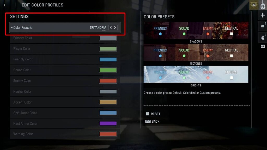 Impostazioni colore su Battlefield 6