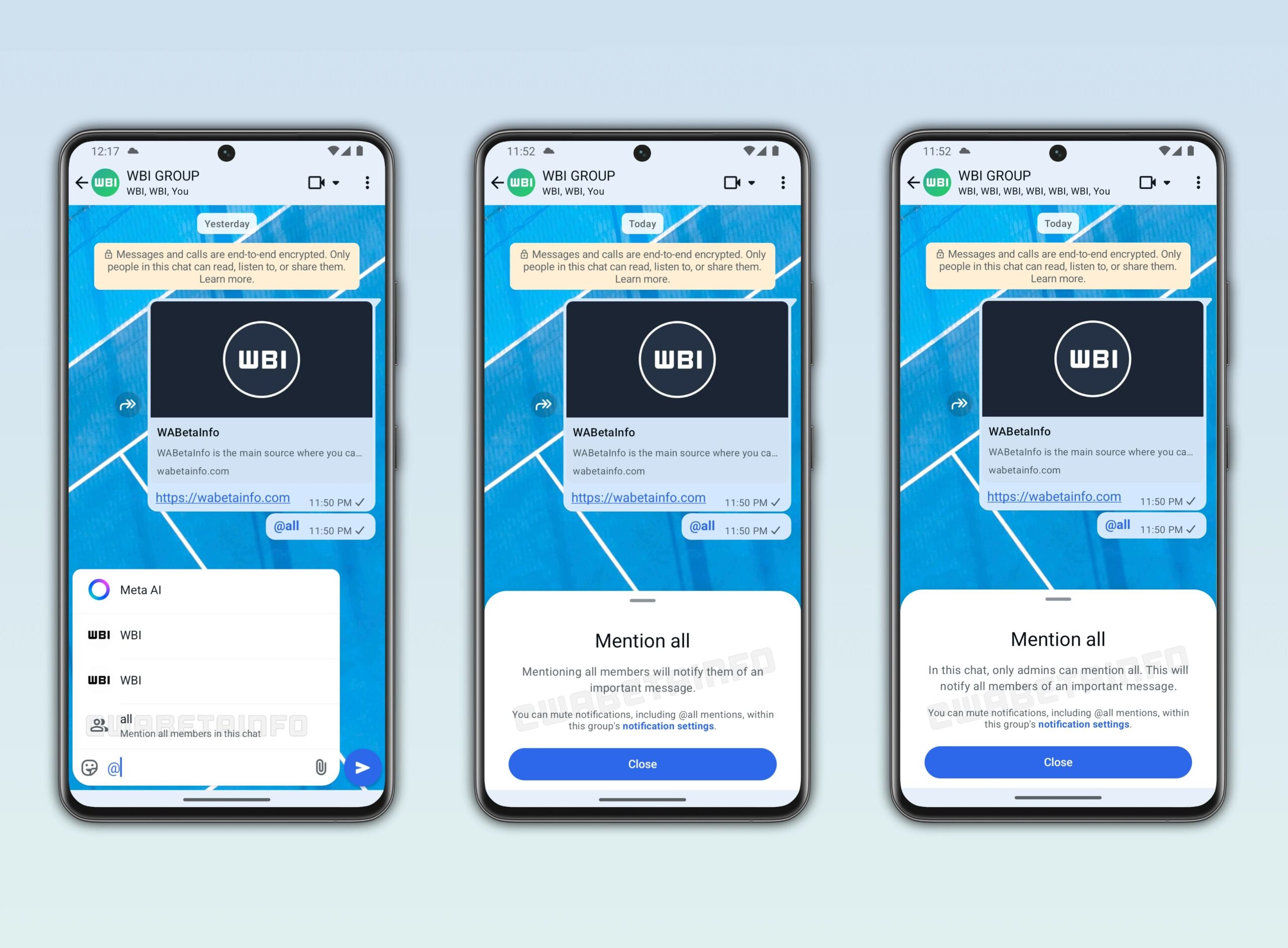 Le nuove menzioni nei gruppi Whatsapp