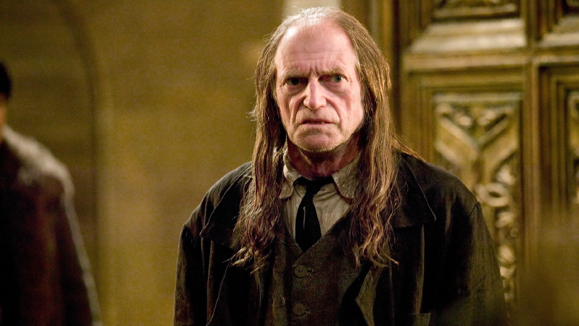 Argus Gazza in una scena di Harry Potter