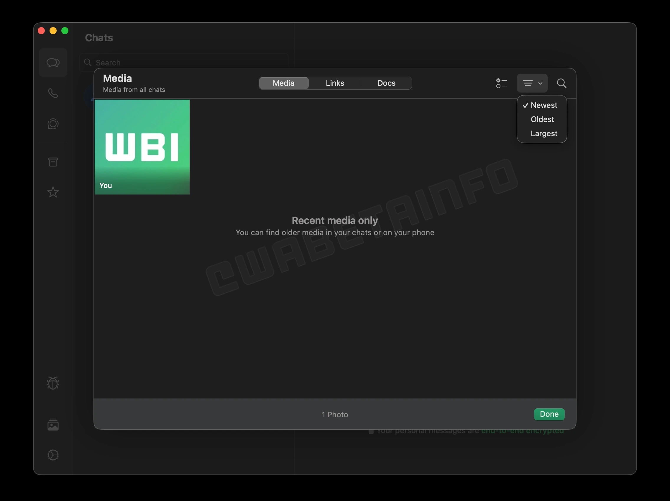 La nuova Media Hub di Whatsapp