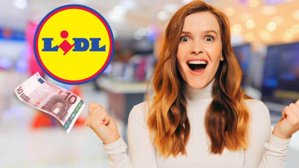 logo lidl donna felice negozio