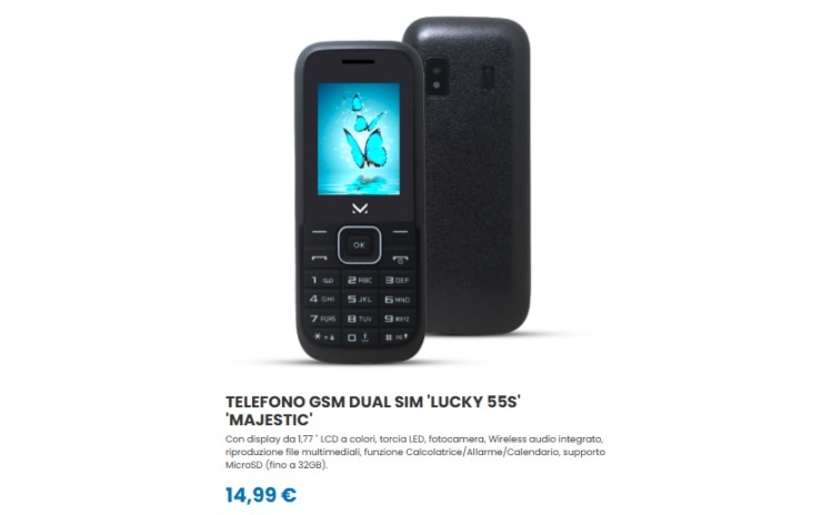telefono majestic dual sim volantino eurospin