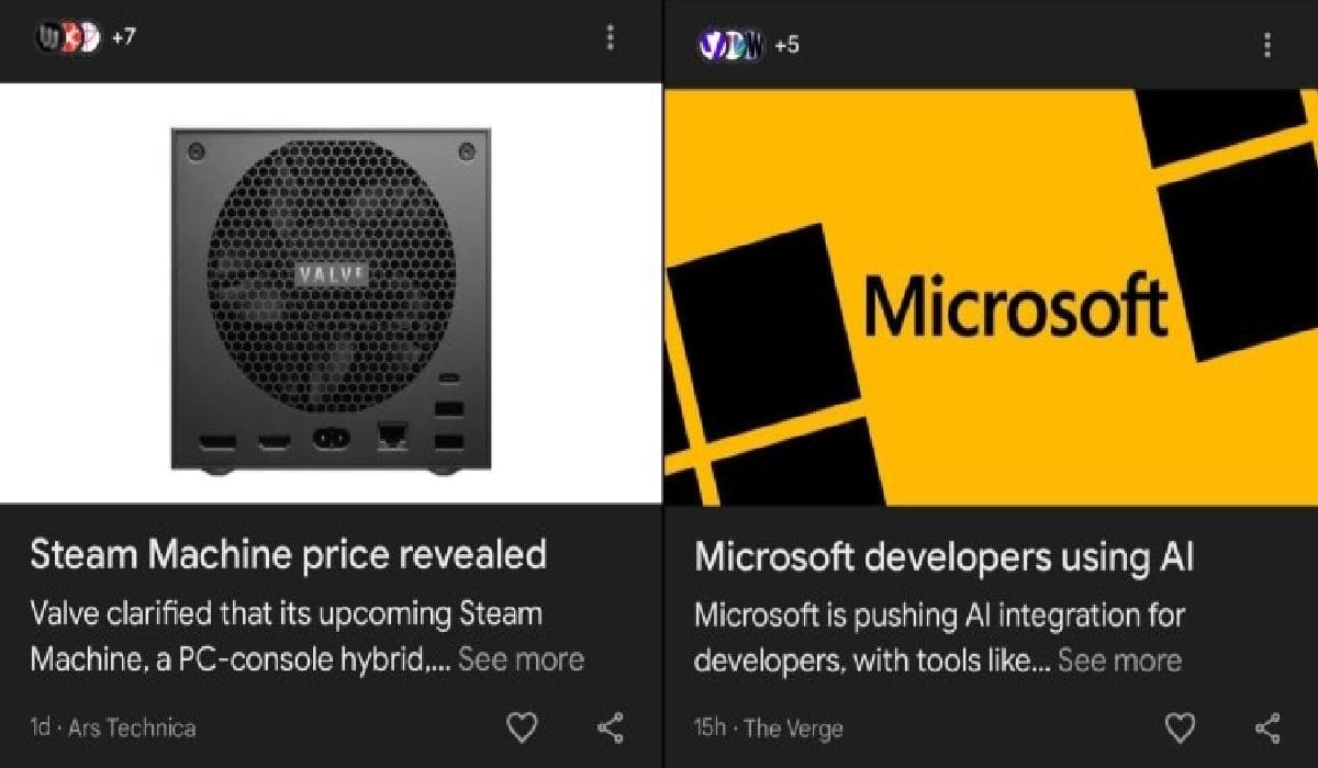 Alcuni titoli modificati da IA su Google Discover