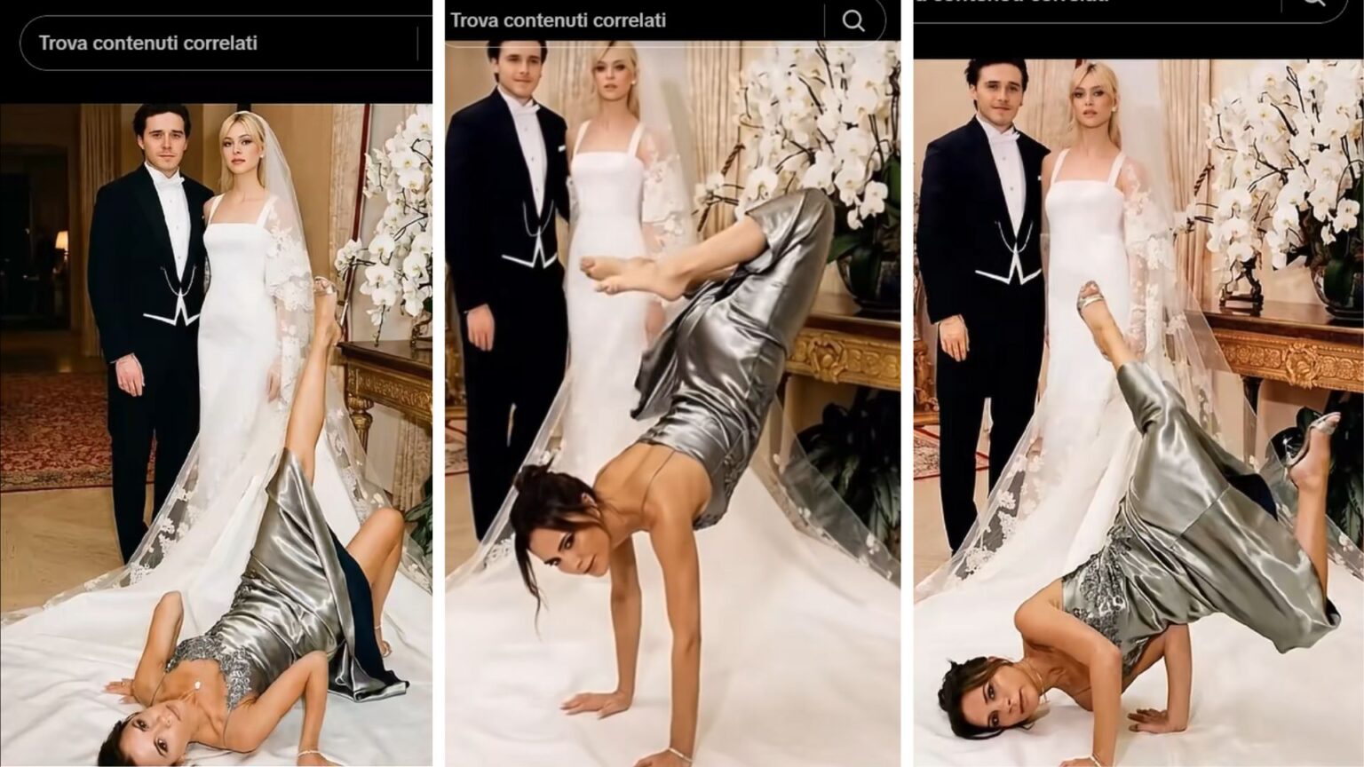 Victoria Beckham al matrimonio del figlio”: parodie e video con l’AI