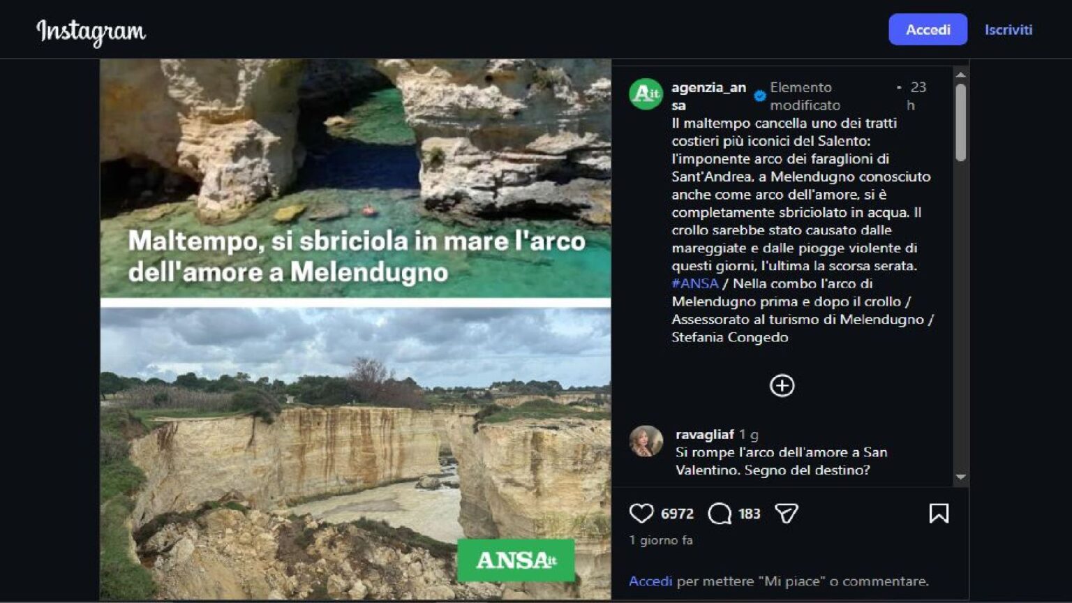 Arco dell'amore in Salento