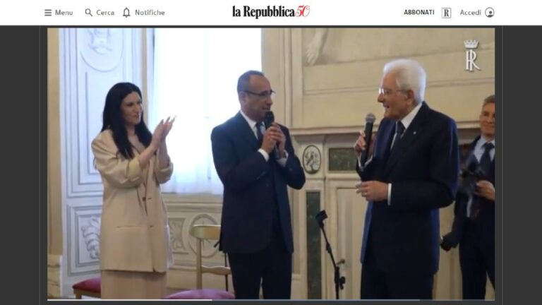 Il presidente Mattarella con i big di Sanremo