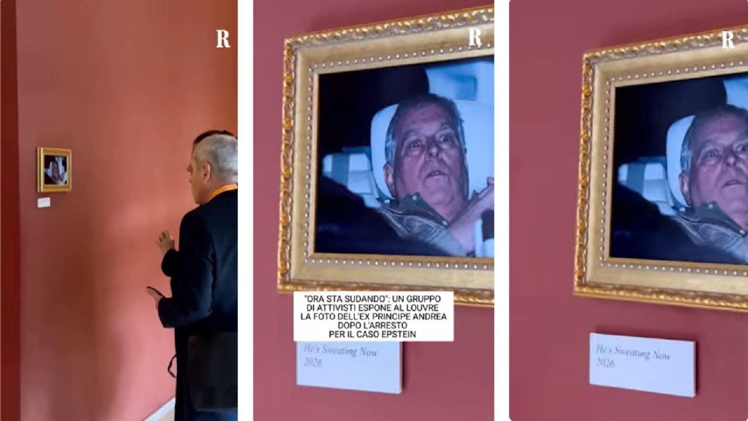 La foto del principe Andrea al Louvre