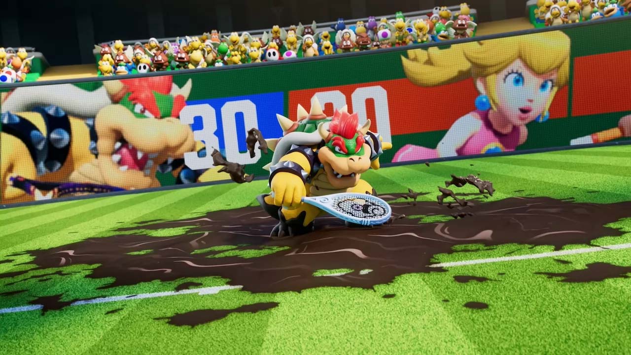 Mario Tennis Fever_Bowser immerso nel fango