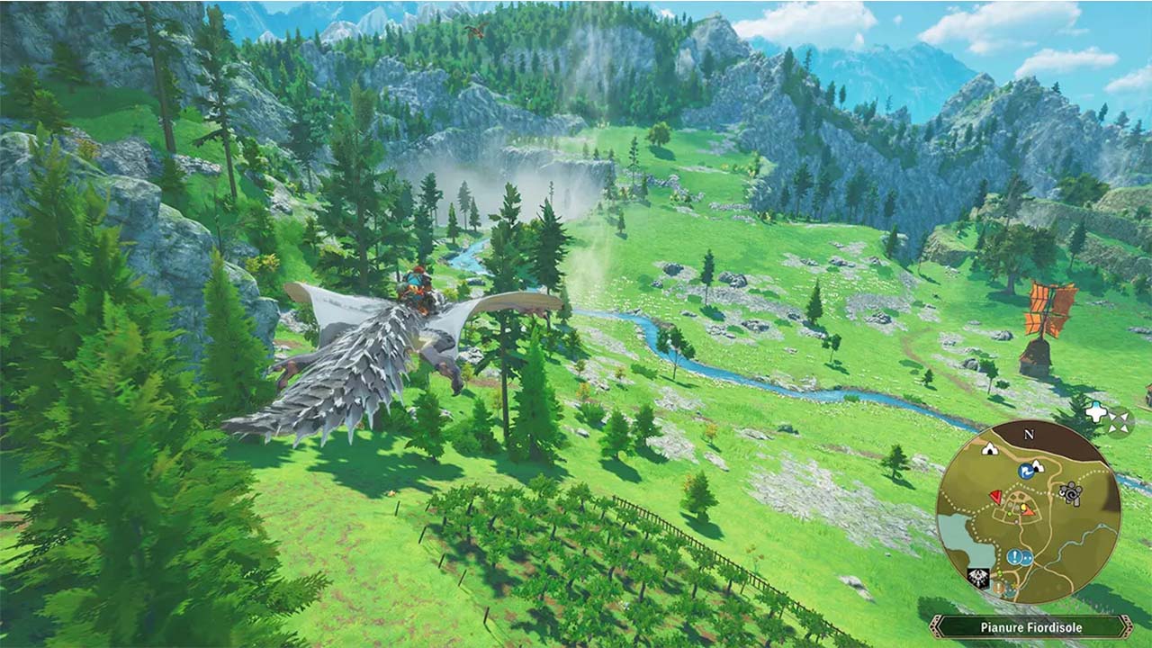 Il protagonista in planata nello scenario