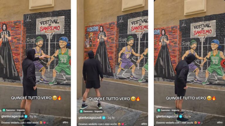 Il murales dedicato a Laura Pausini e Carlo Conti