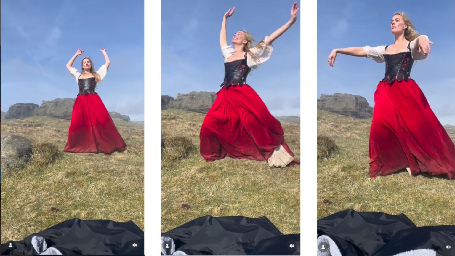 Margot Robbie balla sul set di Cime Tempestose