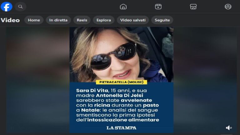 Madre e figlia avvelenate - Facebook