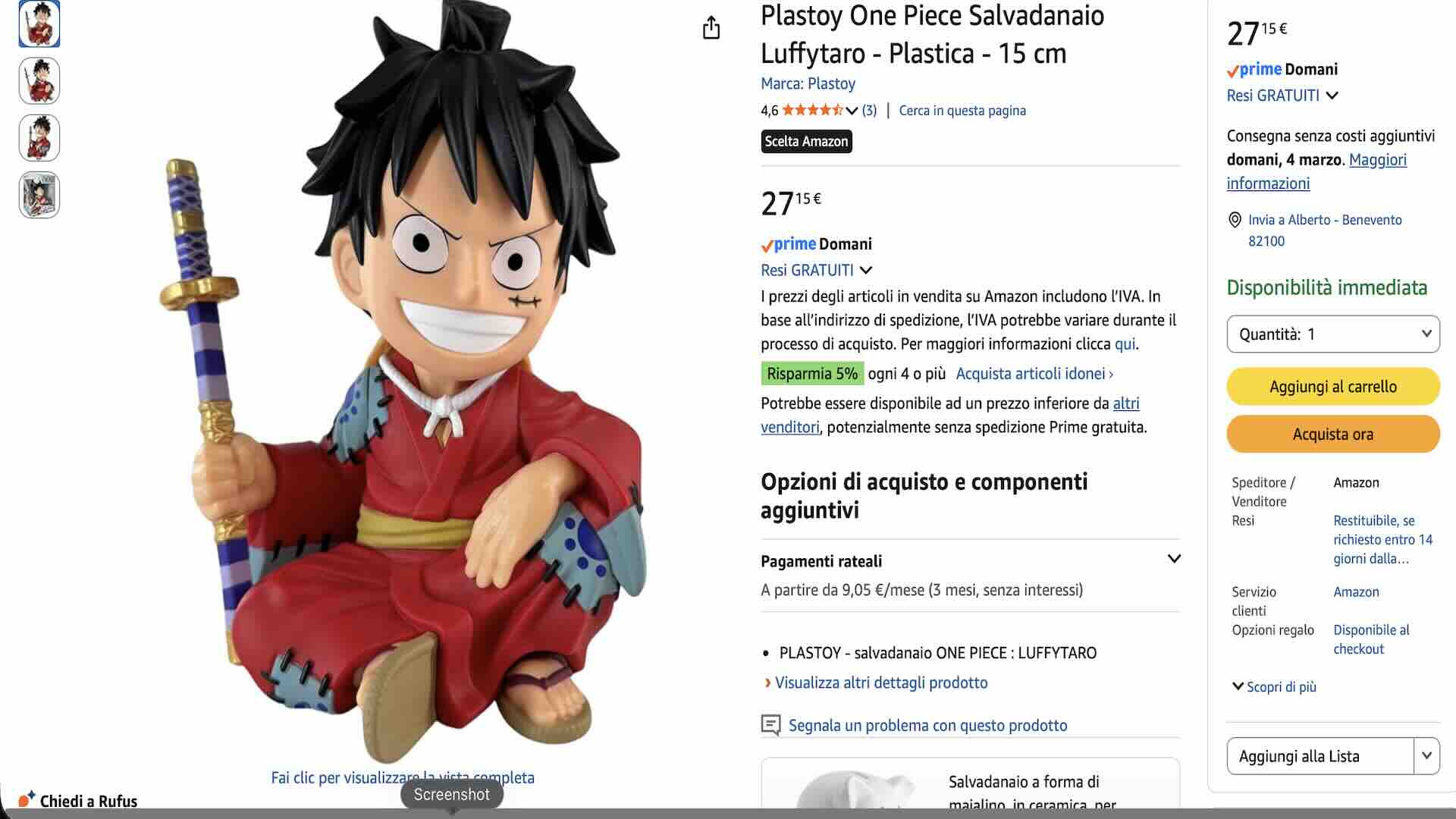 One Piece su Amazon