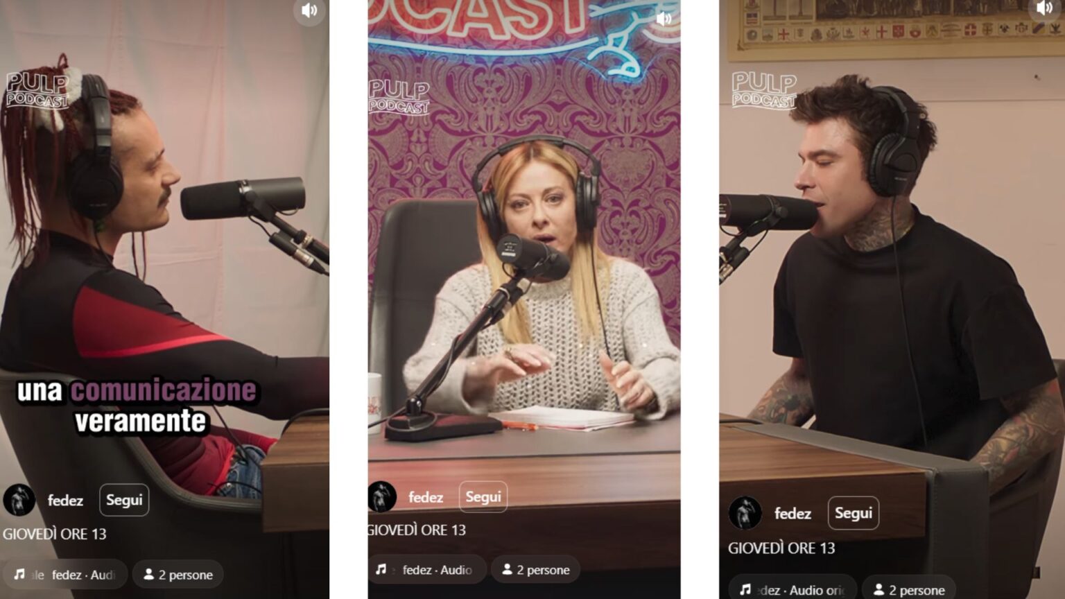 Meloni al Pulp Podcast