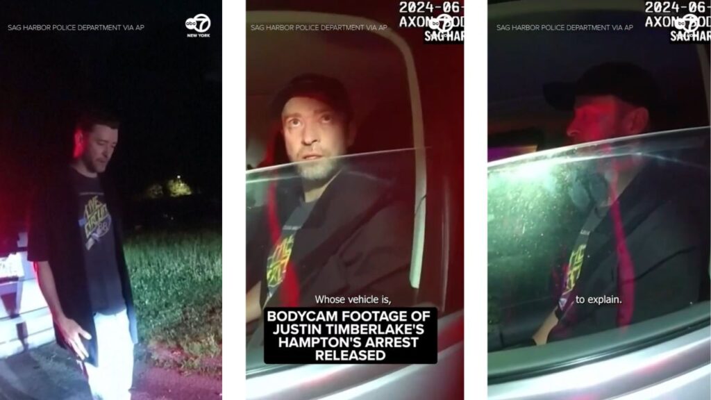 Justin Timberlake ripreso da un bodycam