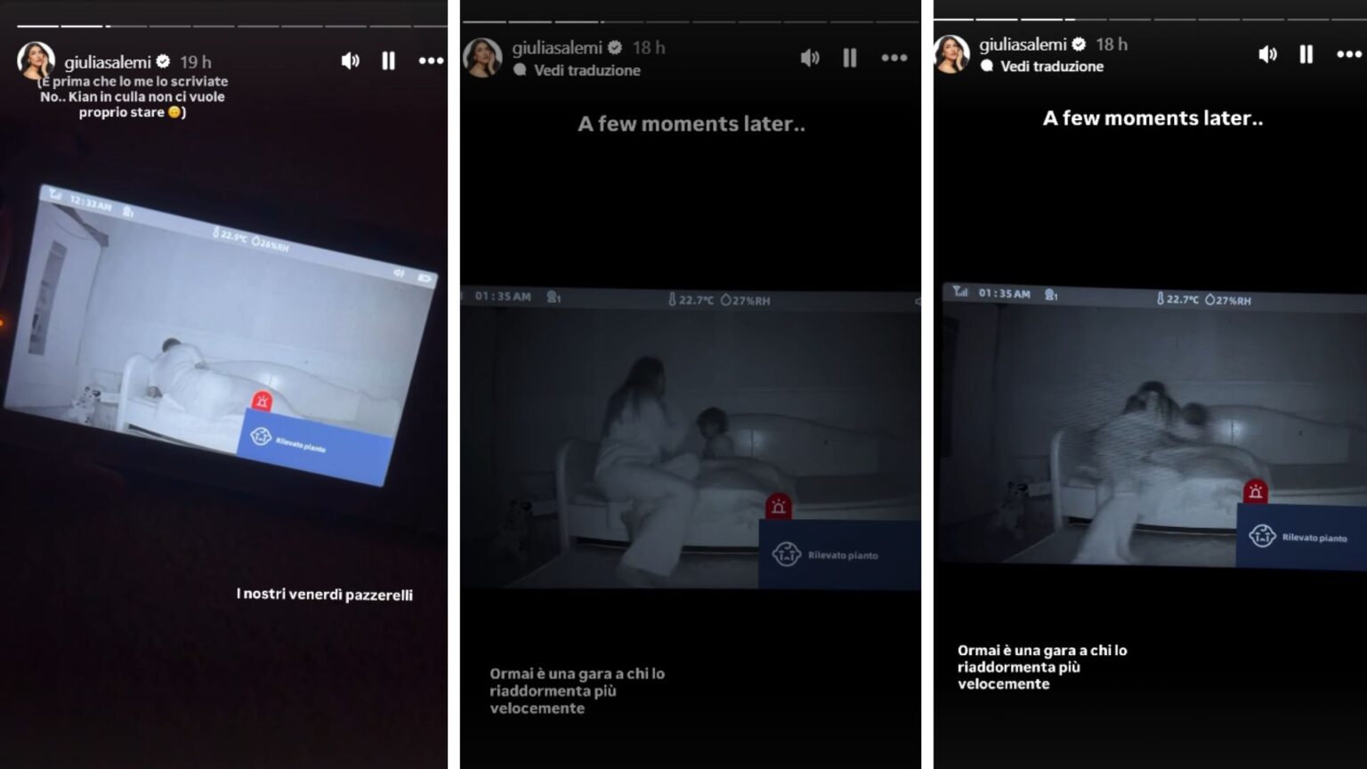 I video dal baby monitor di Giulia Salemi e Pierpaolo Petrelli