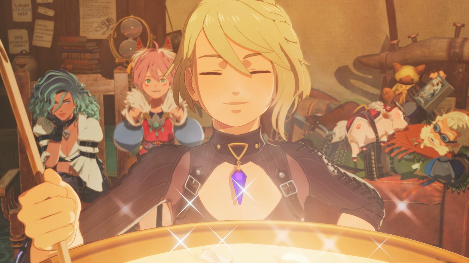 Una sequenza di gioco di Monster Hunter Stories 3 Twisted Reflection