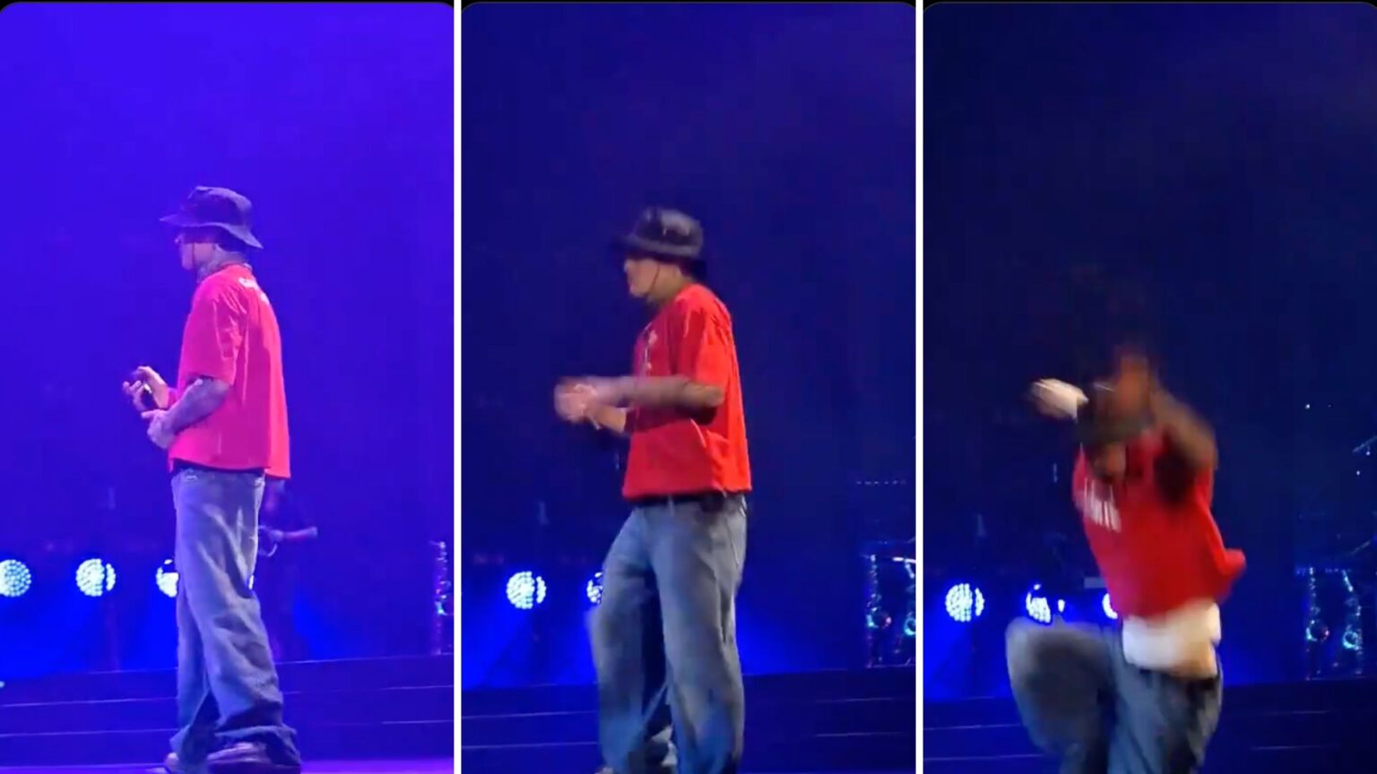 Blanco cade dal palco durante il concerto, poi si rialza e spiazza tutti con una frase Blanco che cade dal palco