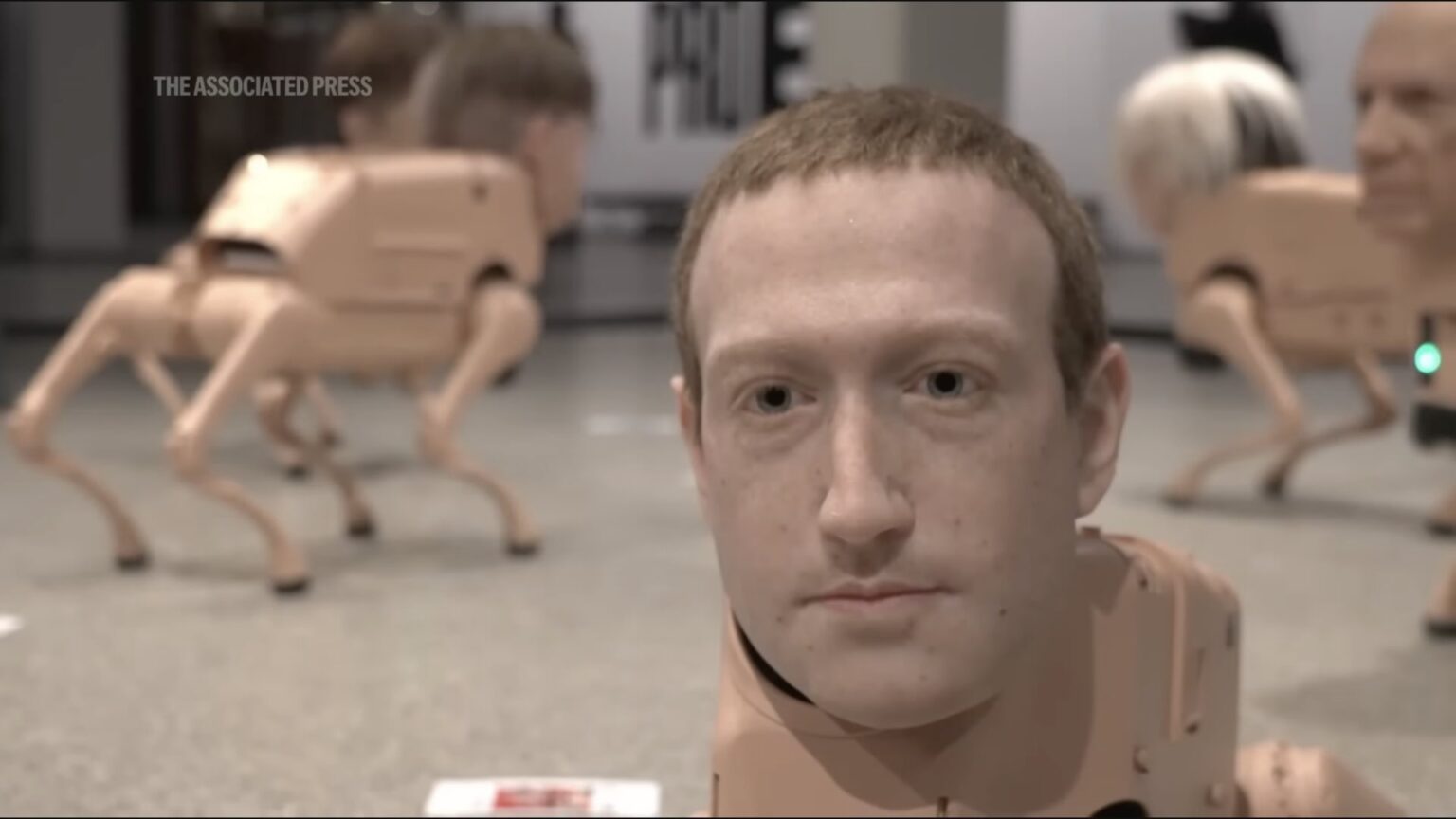 I cani robot di Beeple diventano Musk e Zuckerberg