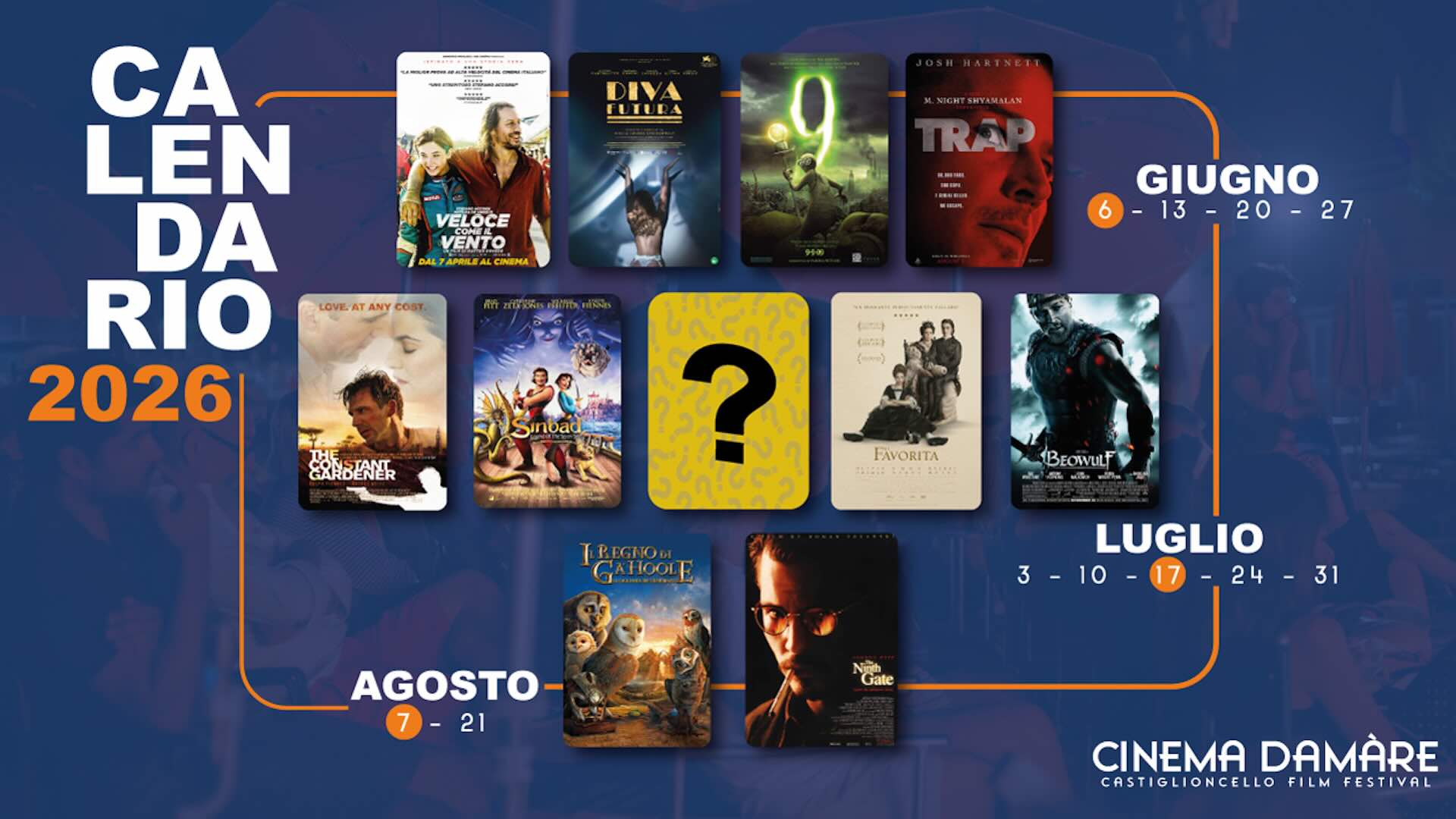 Il programma di Cinema Damàre 2026