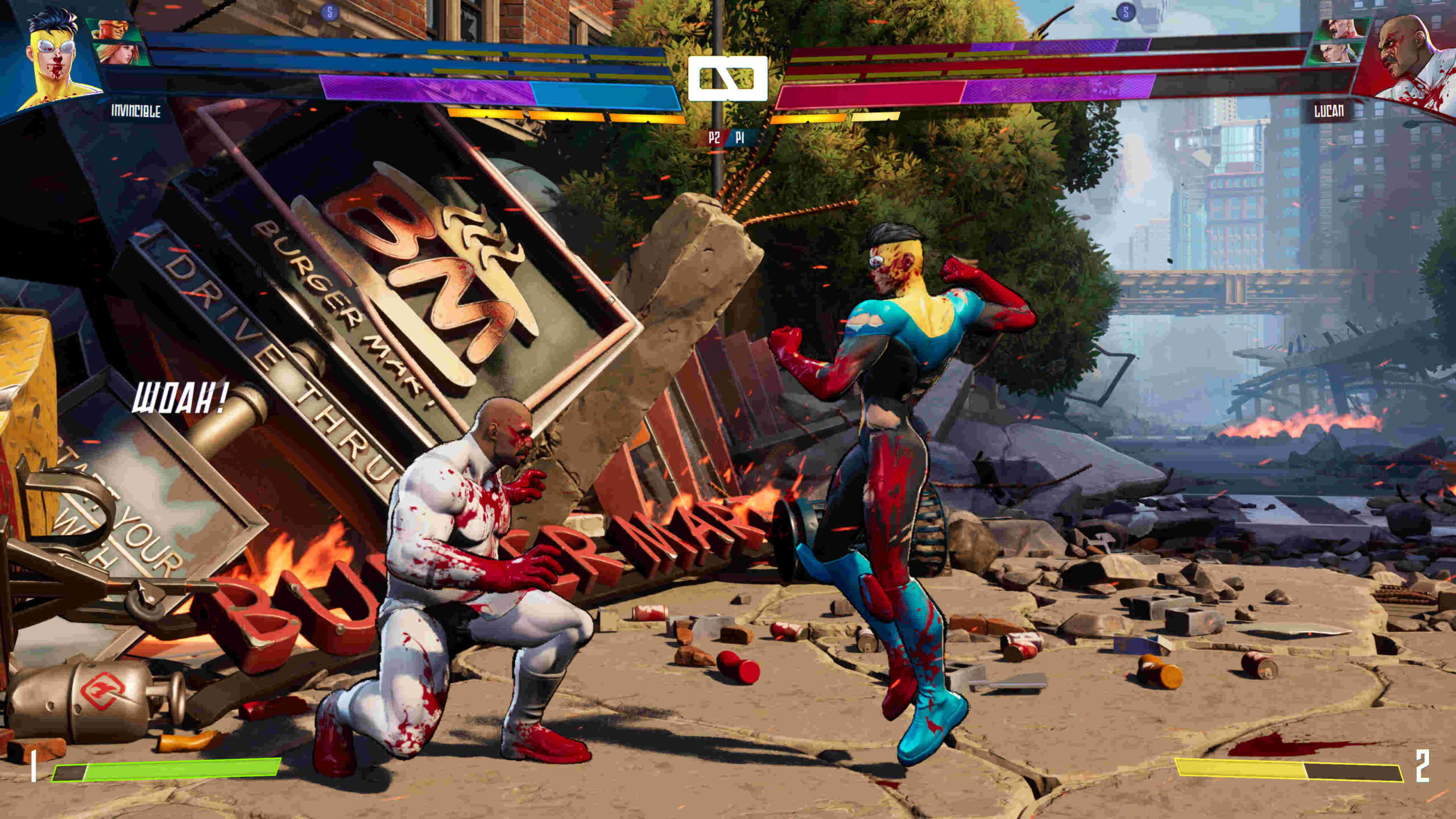Una sequenza di gioco di Invincible VS