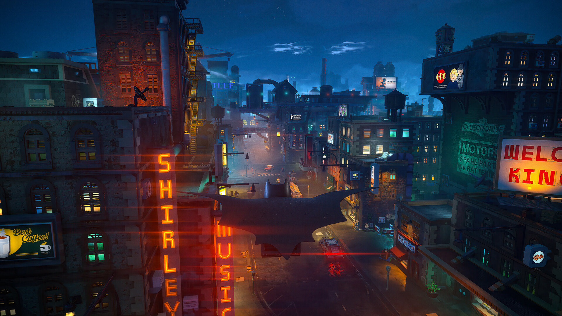 Batman plana su Gotham in LEGO Batman l'eredità del Cavaliere Oscuro