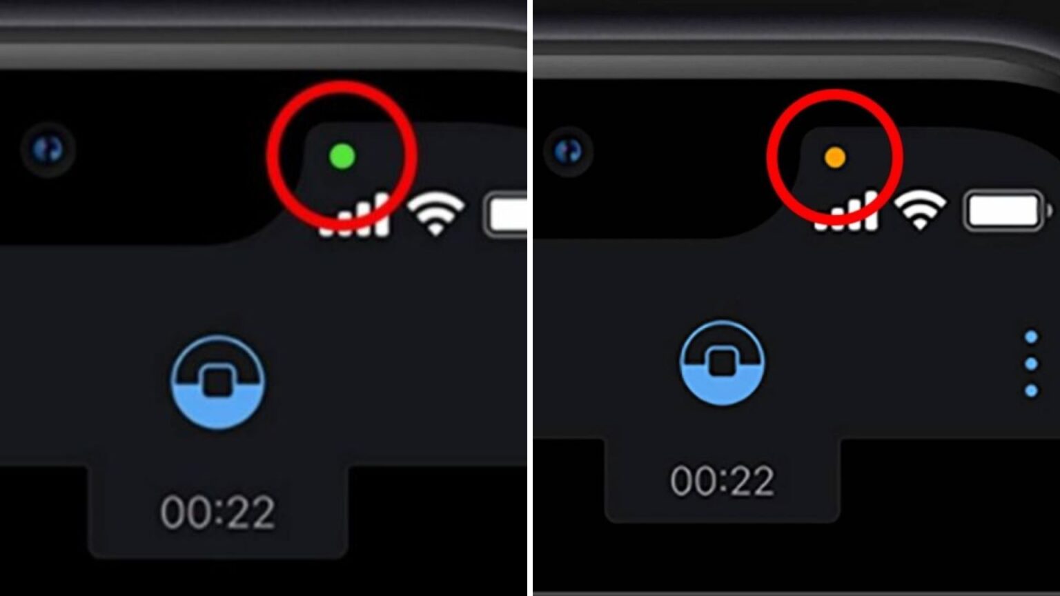 La spia verde e gialla di iPhone